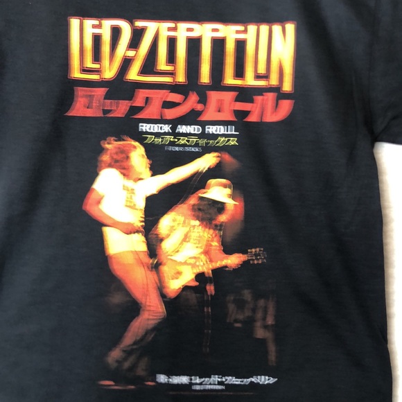 NWOT Led Zeppelin Concert Tee Shirt Rock and Roll Four Sticks Japan 2007 S SMALL - Picture 4 of 7